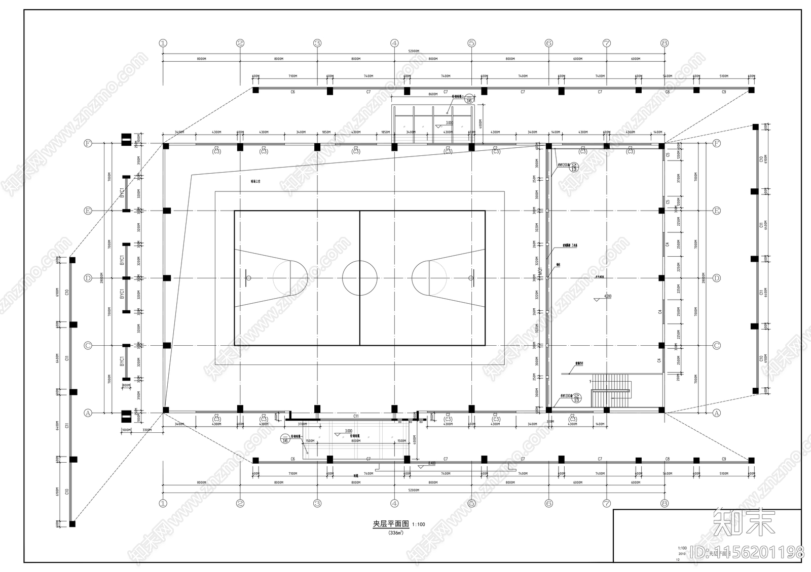 职工综合活动中心建cad施工图下载【ID:1156201198】