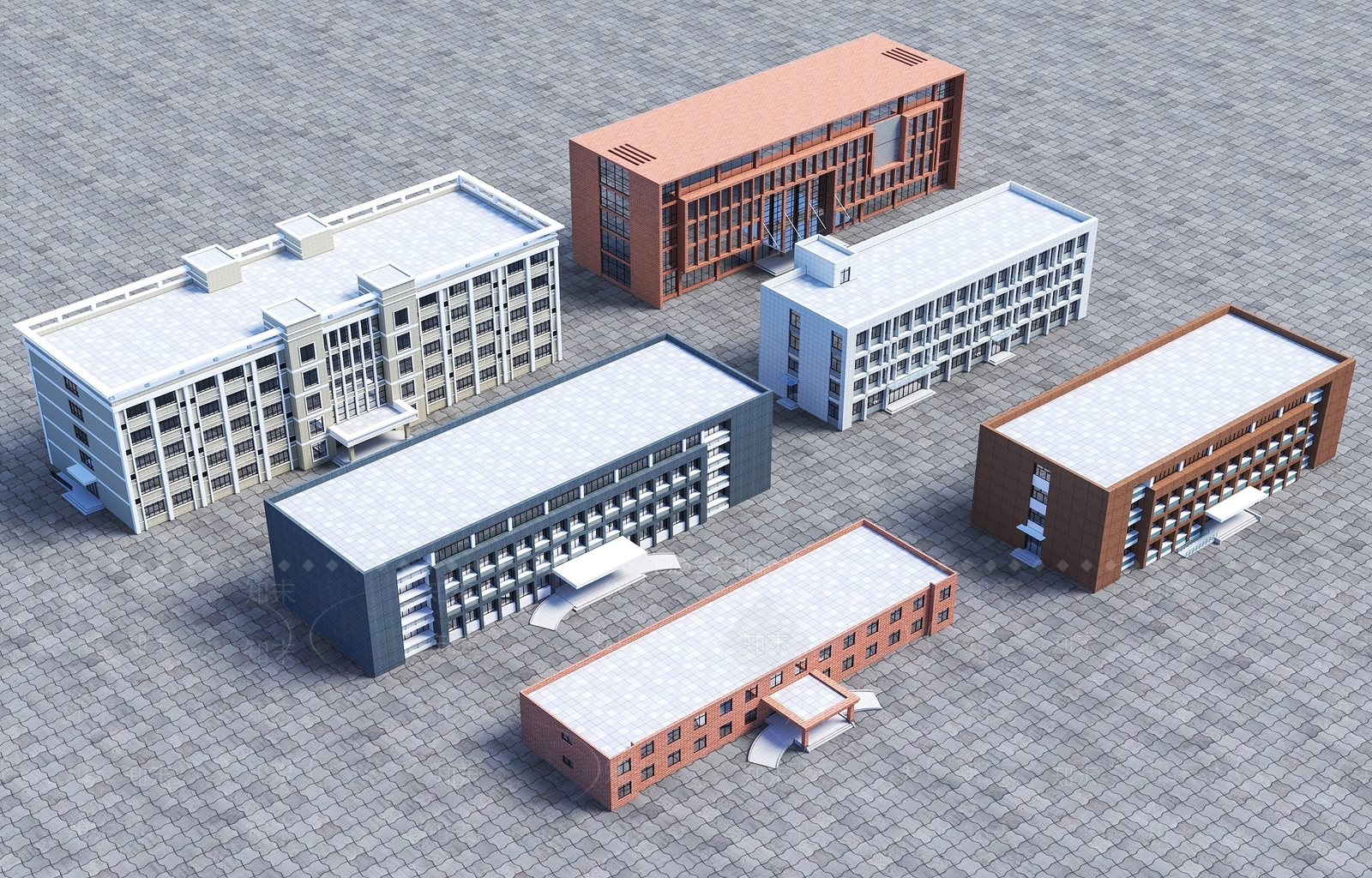 现代学校SU模型精品下载_SketchUp模型_知末网