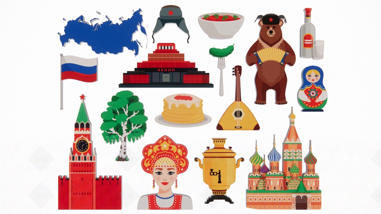 现代2D俄罗斯旅游文化景点舞蹈建筑剪影3D模型下载【ID:1156203532】