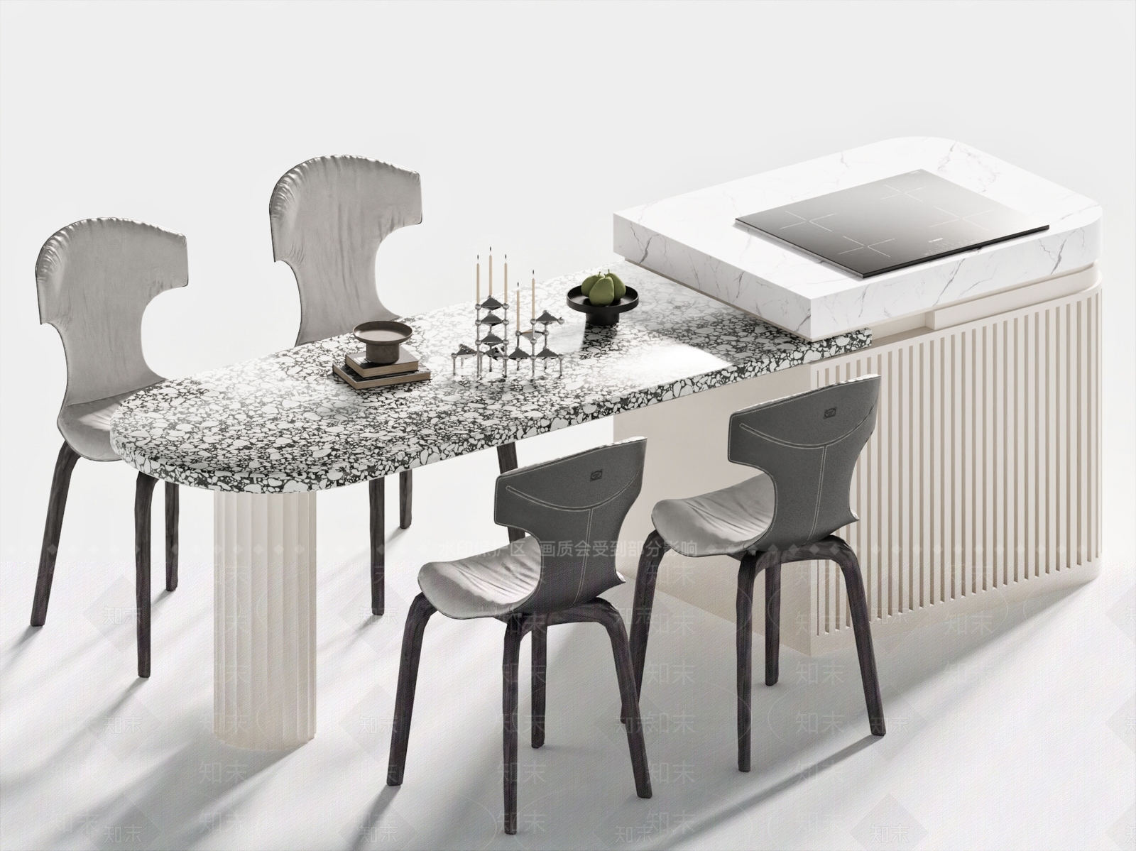 现代餐桌椅3D模型下载【ID:1156206087】