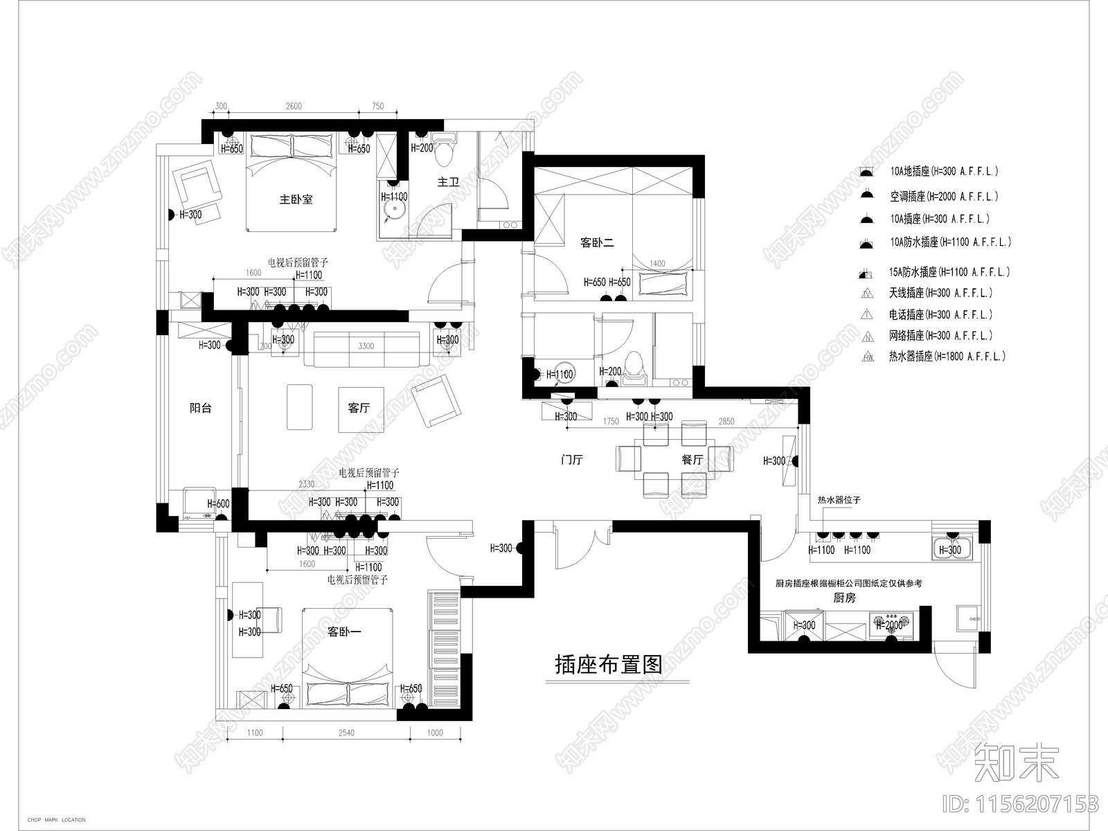 现代家装cad施工图下载【ID:1156207153】