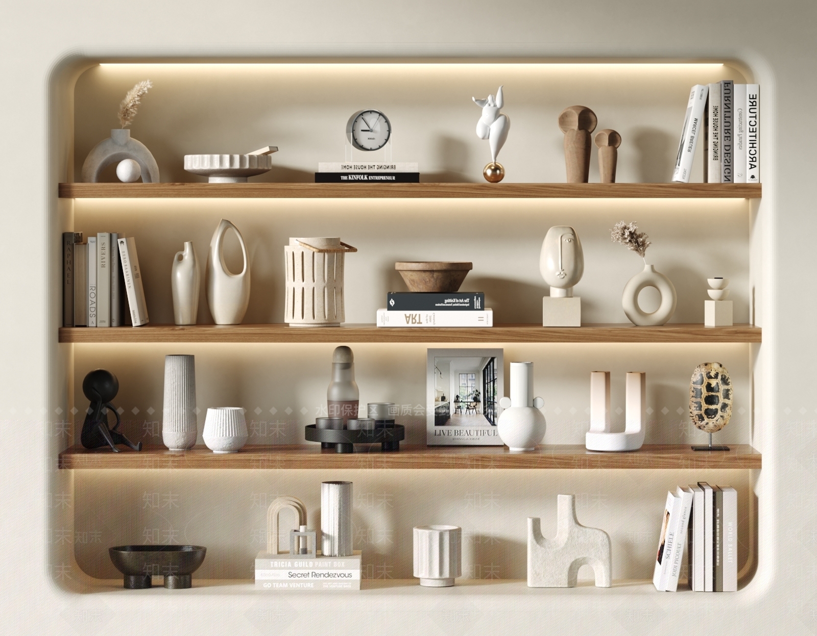 现代书籍雕塑装饰品摆件组合SU模型下载【ID:1156208431】