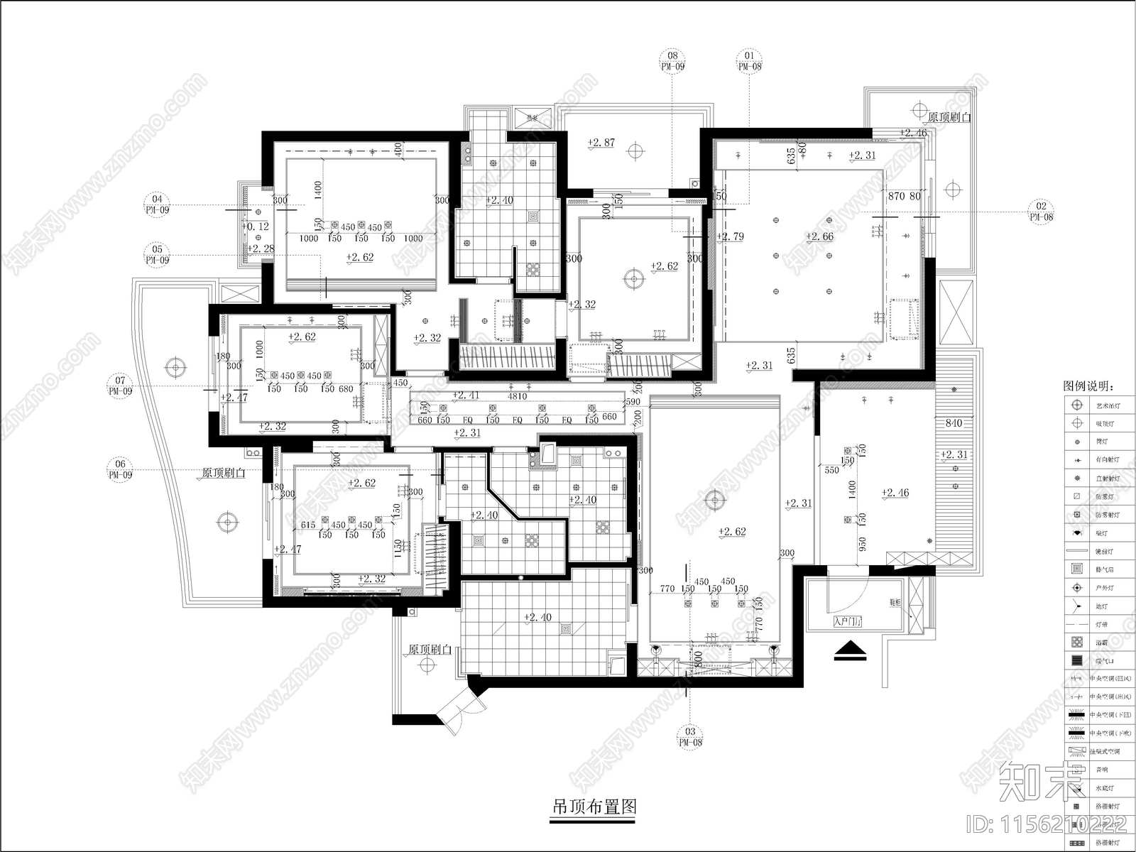 现代家装cad施工图下载【ID:1156210222】
