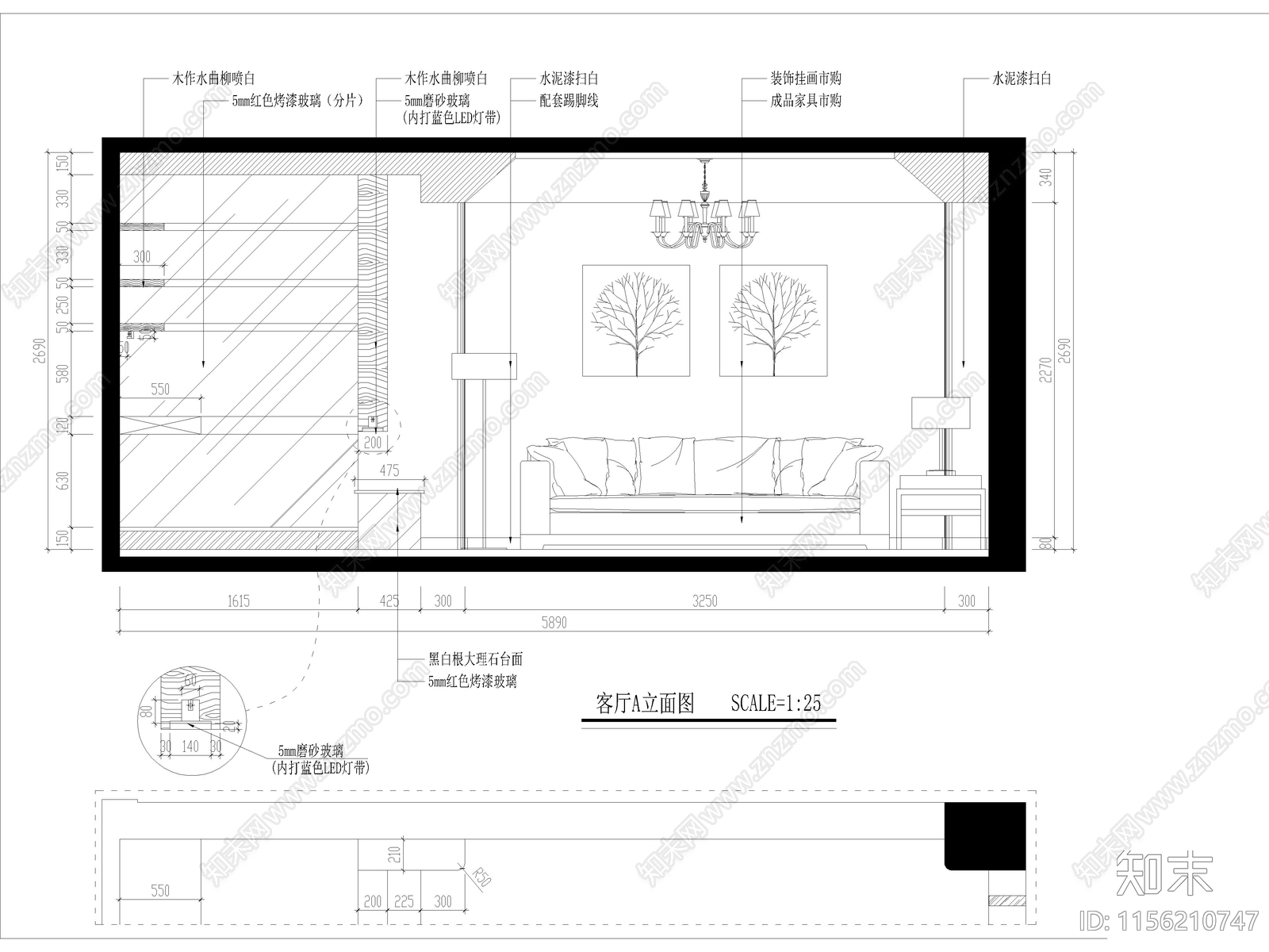 现代家装样板间全cad施工图下载【ID:1156210747】