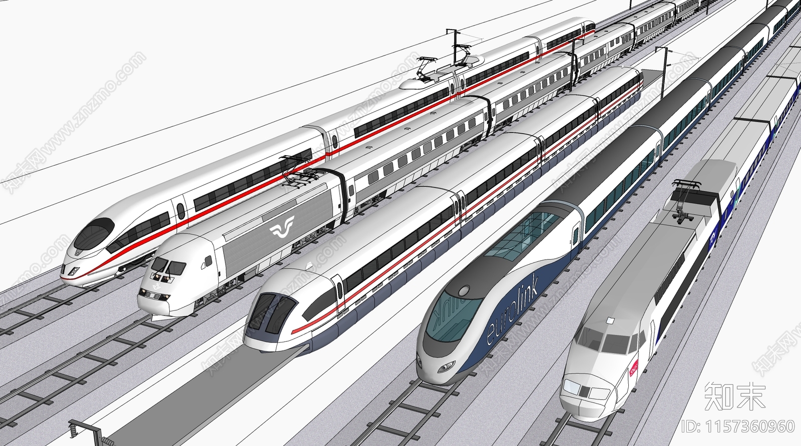 现代火车SU模型下载【ID:1157360960】