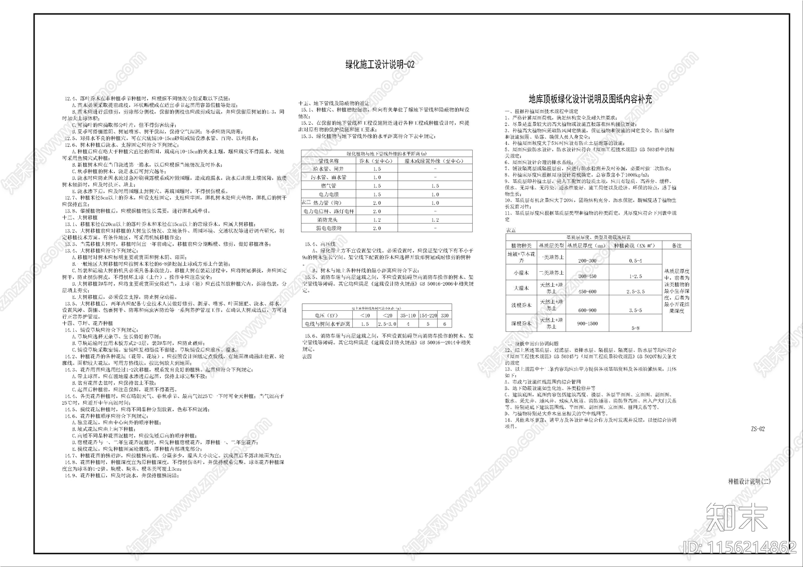 景观植物种植绿化说明施工图下载【ID:1156214862】