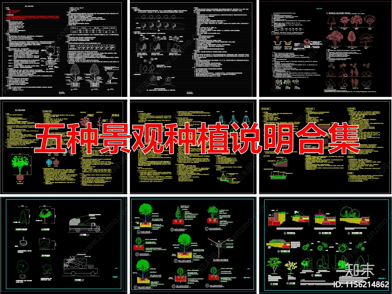 景观植物种植绿化说明施工图下载【ID:1156214862】