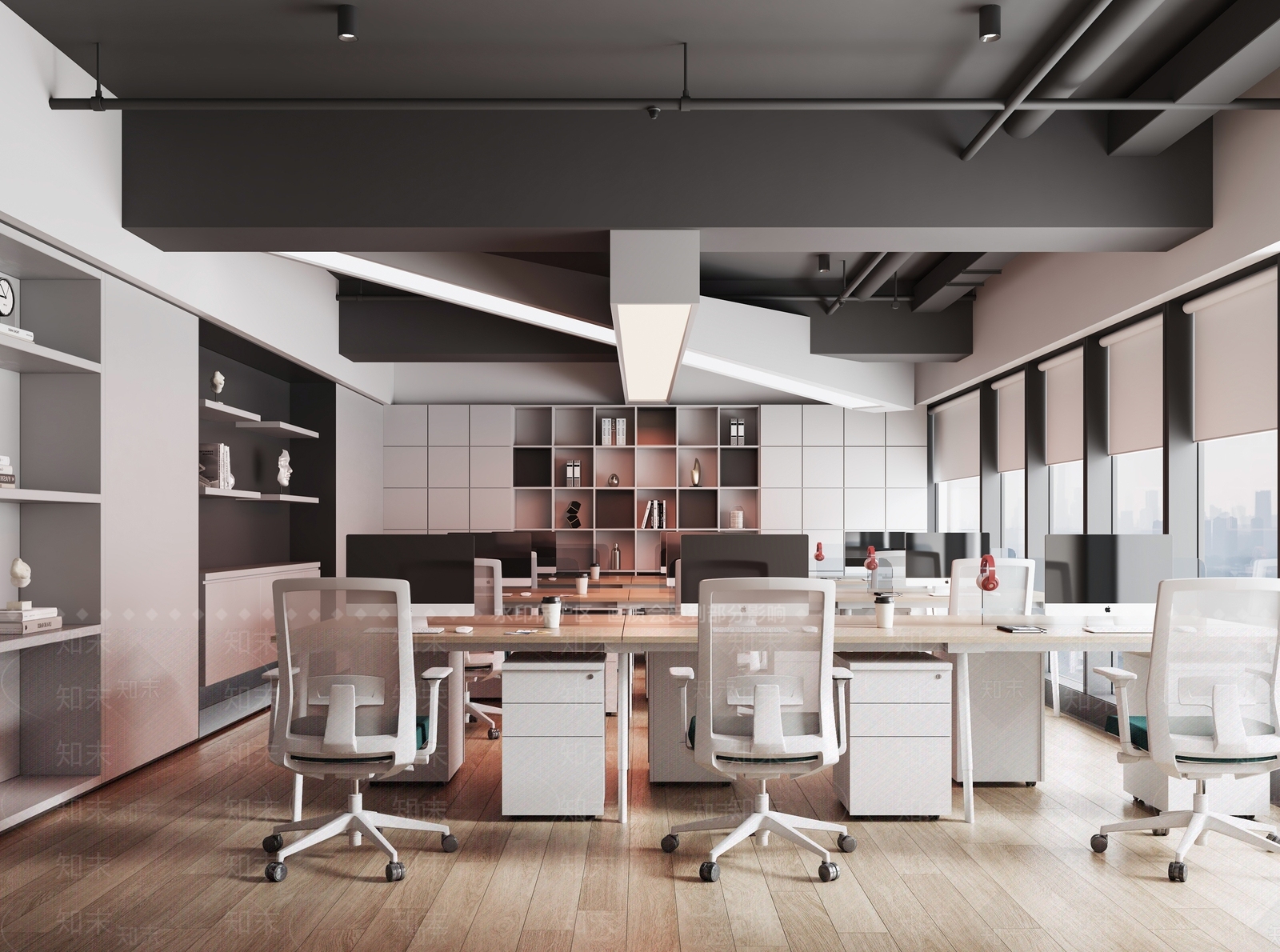 工业风公共办公区3D模型下载【ID:1156217038】