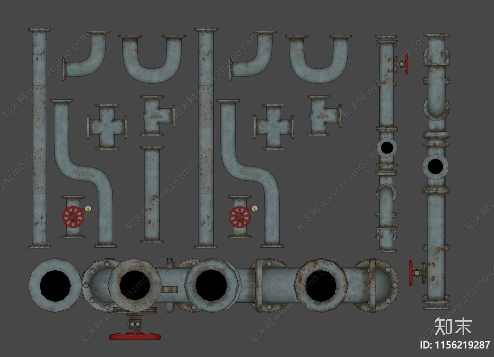 现代老旧工业用水管道SU模型下载【ID:1156219287】
