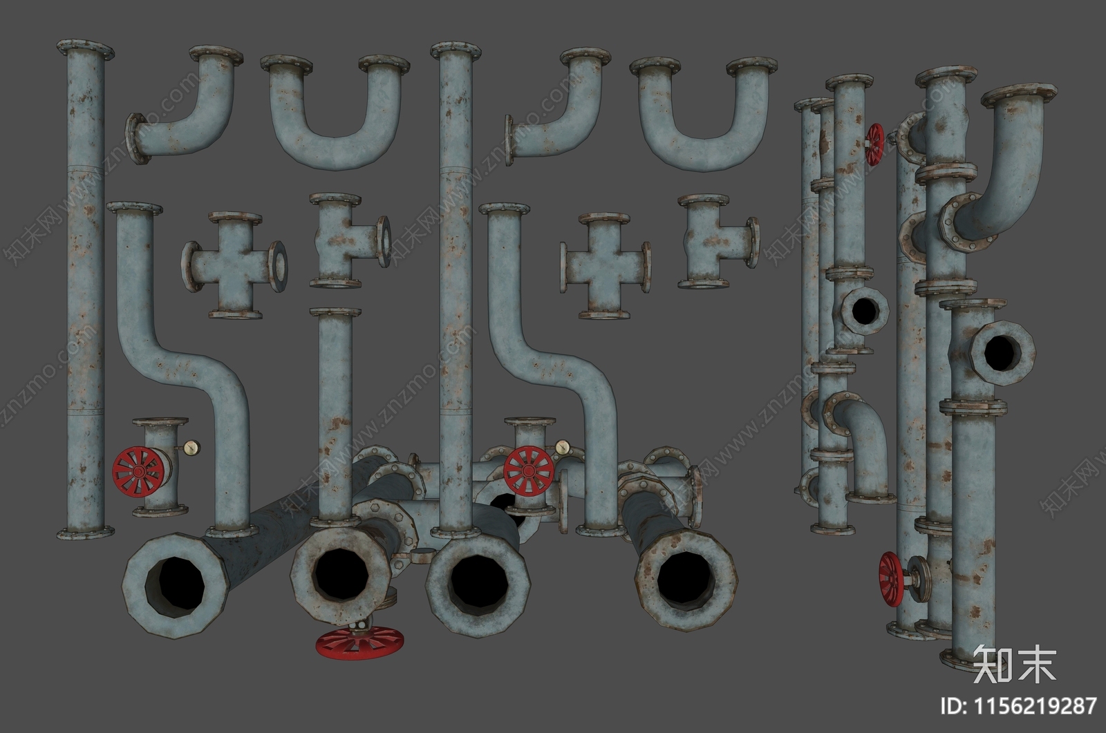 现代老旧工业用水管道SU模型下载【ID:1156219287】