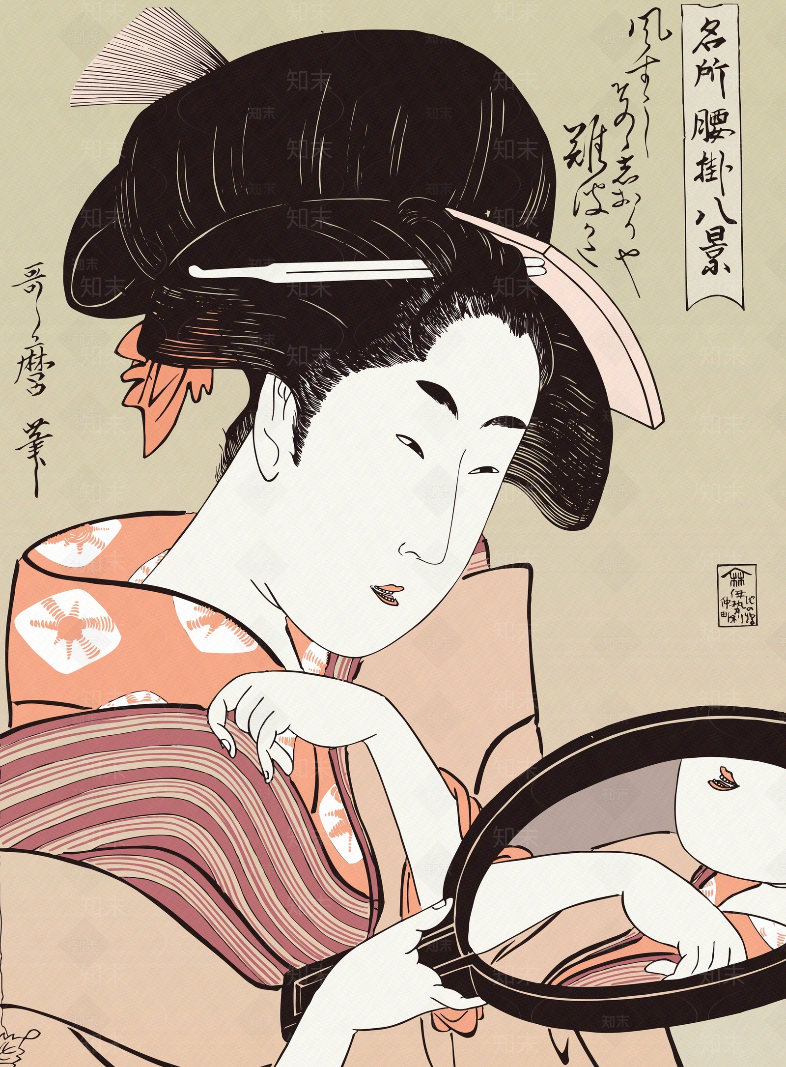 日式浮世绘装饰画贴图下载【ID:1156222340】