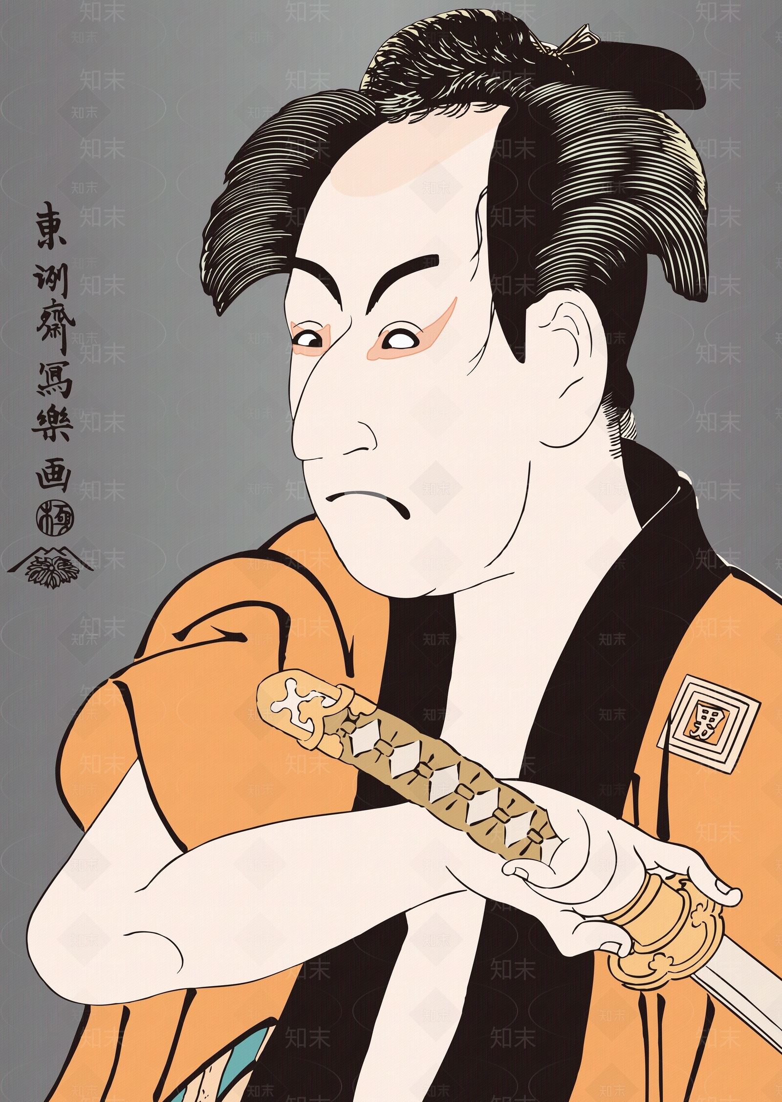 日式浮世绘装饰画贴图下载【ID:1156222375】