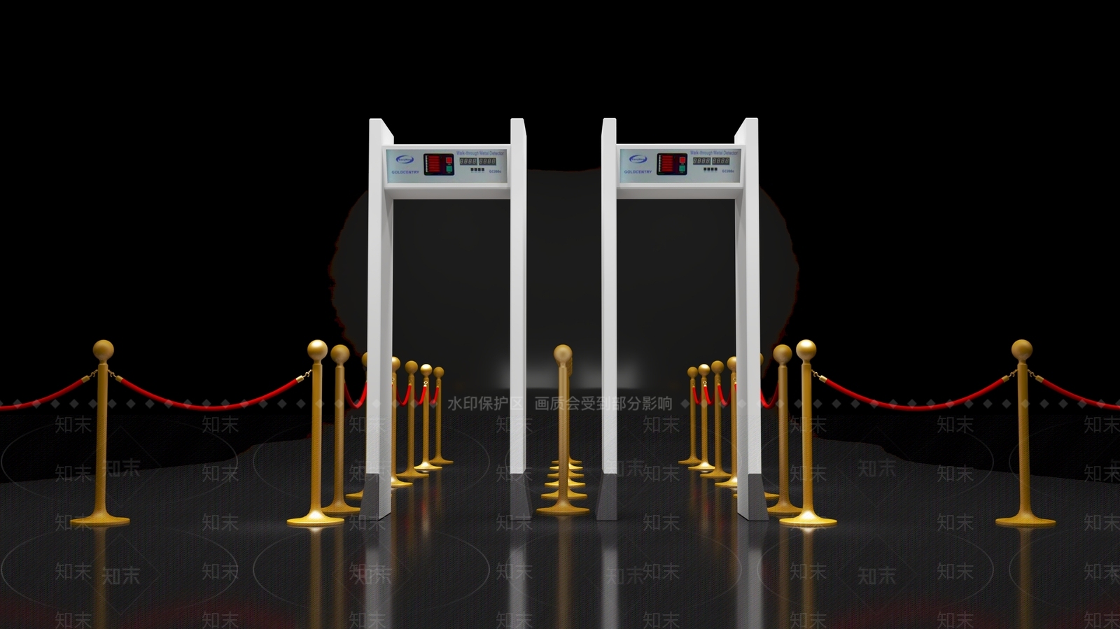 现代安检门3D模型下载【ID:1156226950】