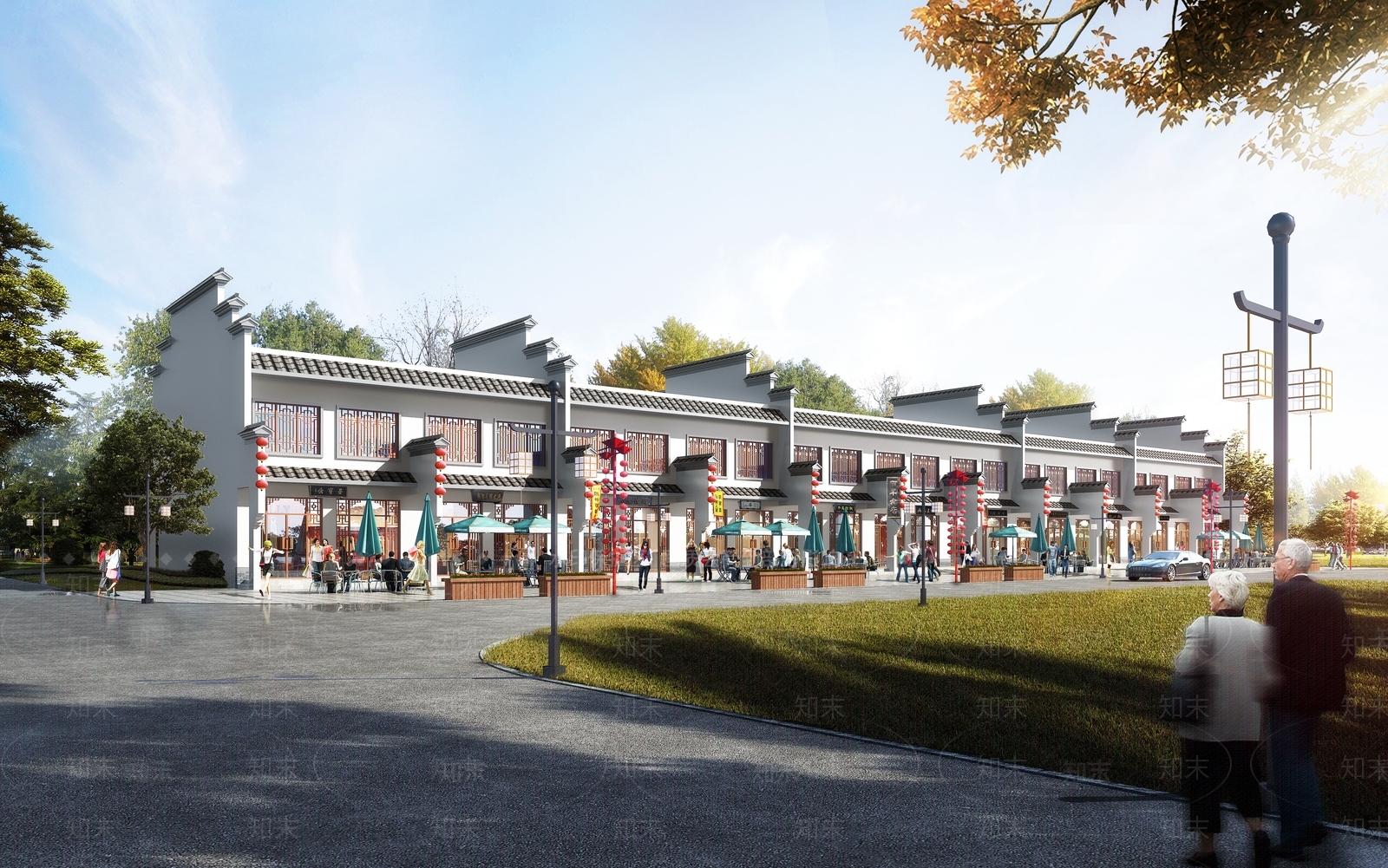 中式商业街3D模型下载【ID:1156232946】