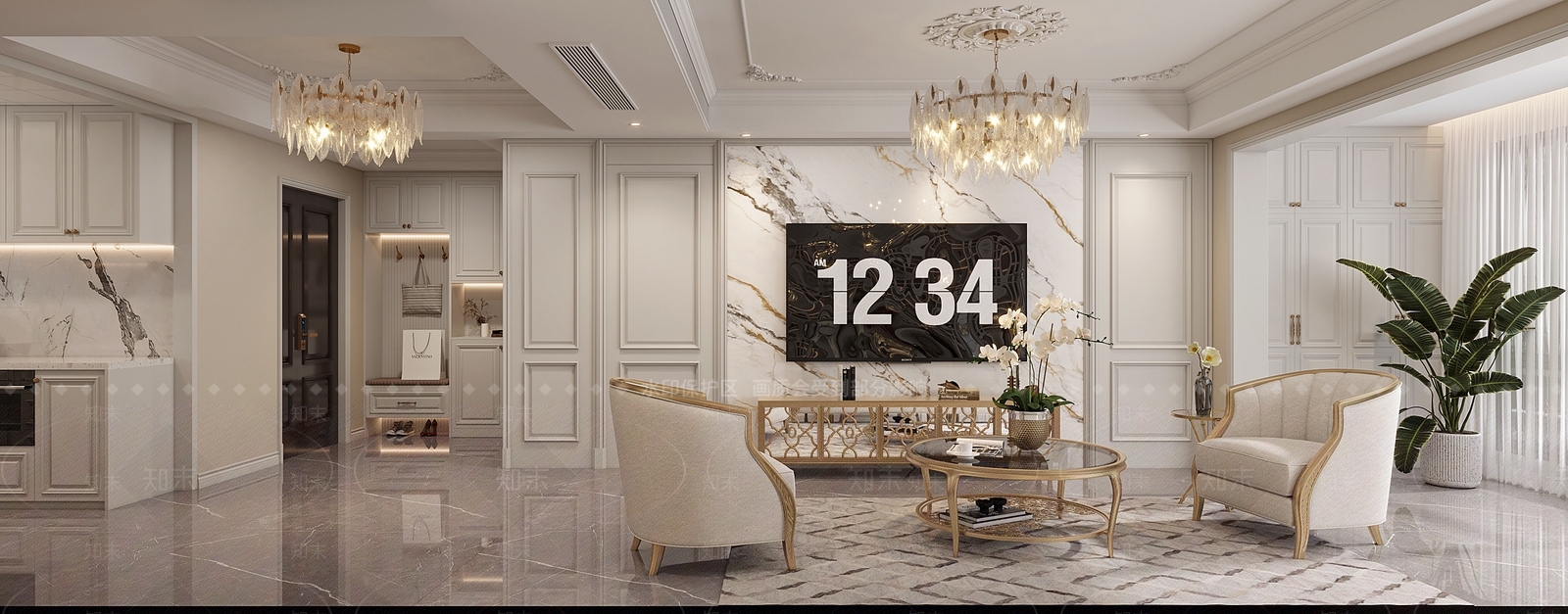 简欧客餐厅3D模型下载【ID:1156236222】