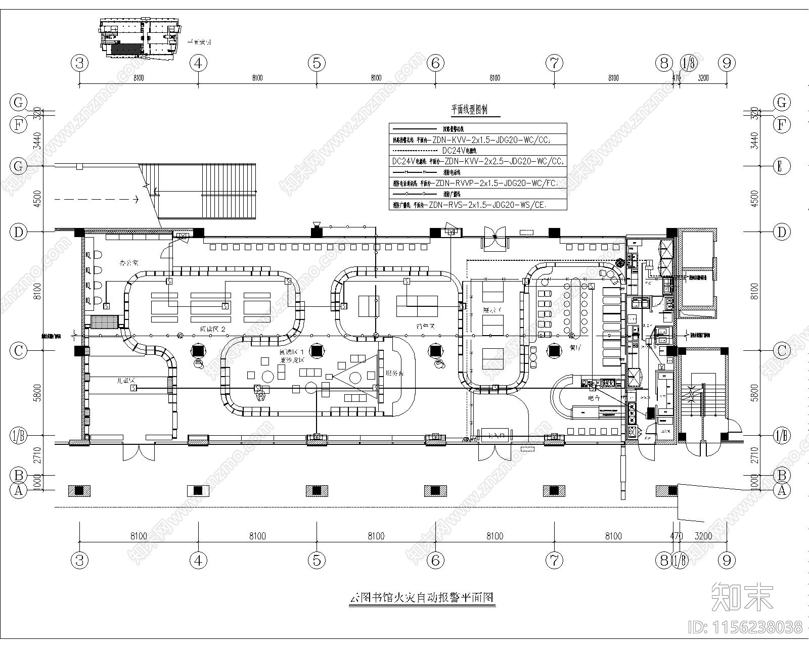 图书馆建筑水电图cad施工图下载【ID:1156238038】
