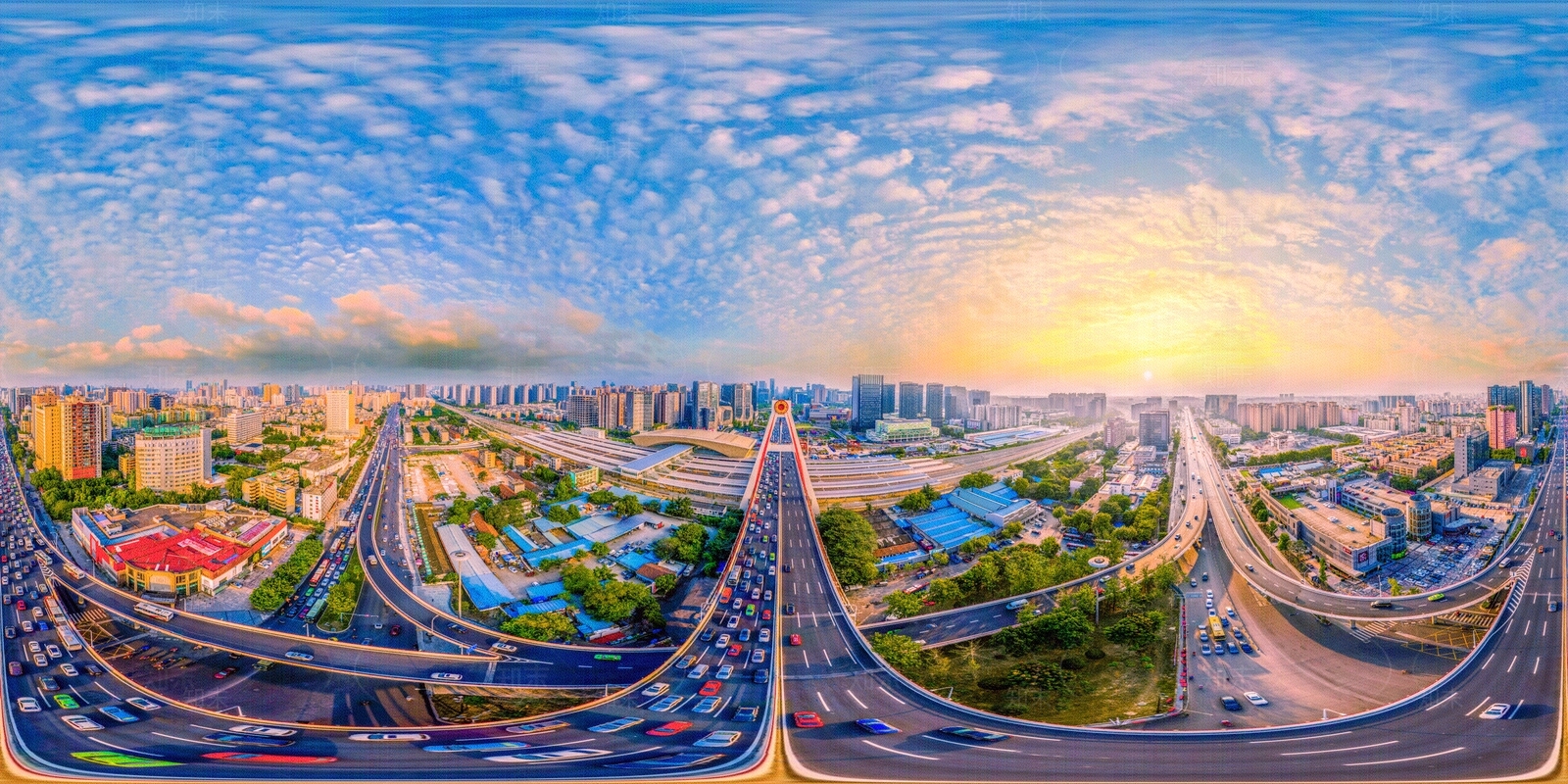 HDR晨曦黄昏城市夜景全景贴图下载【ID:1156242797】