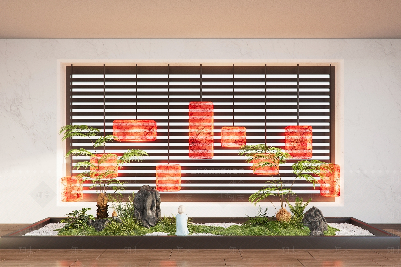 现代室内景观造景3D模型下载【ID:1156245046】