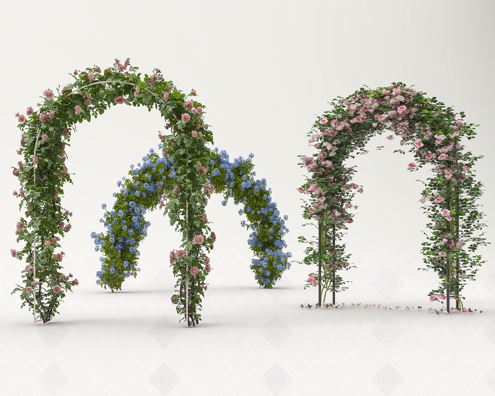 现代拱形花架3D模型下载【ID:1156247863】