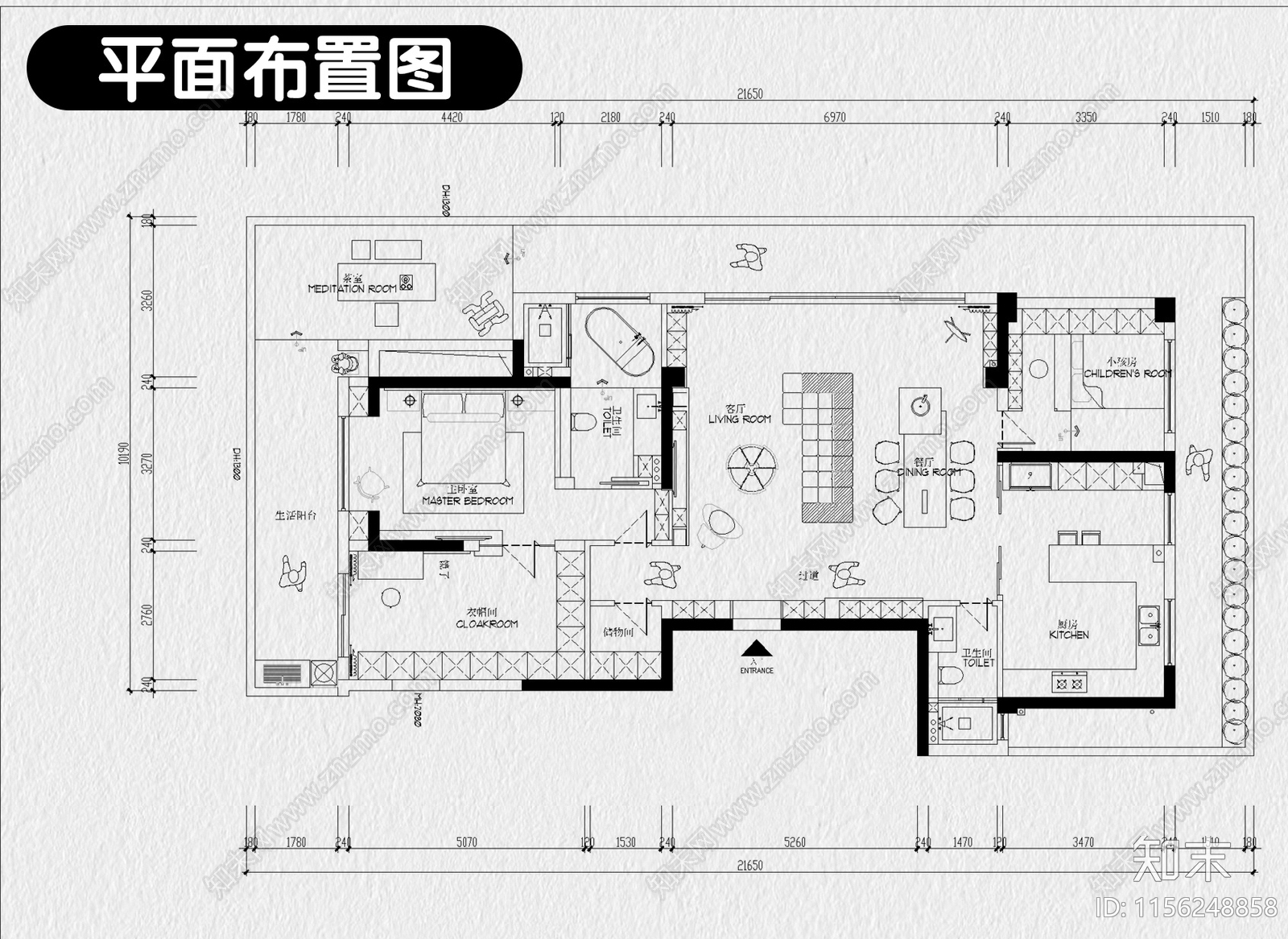 现代家装设计全套水电平面立面房屋室内效果图cad施工图下载【ID:1156248858】