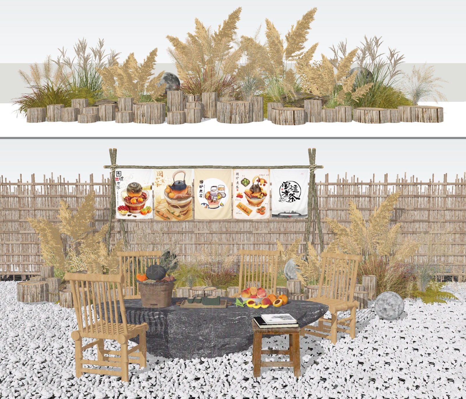 芦苇植物组合SU模型下载【ID:1156255484】