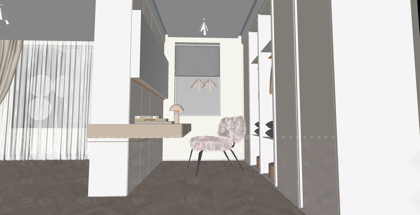 现代简约衣帽间SU模型下载【ID:1156258602】