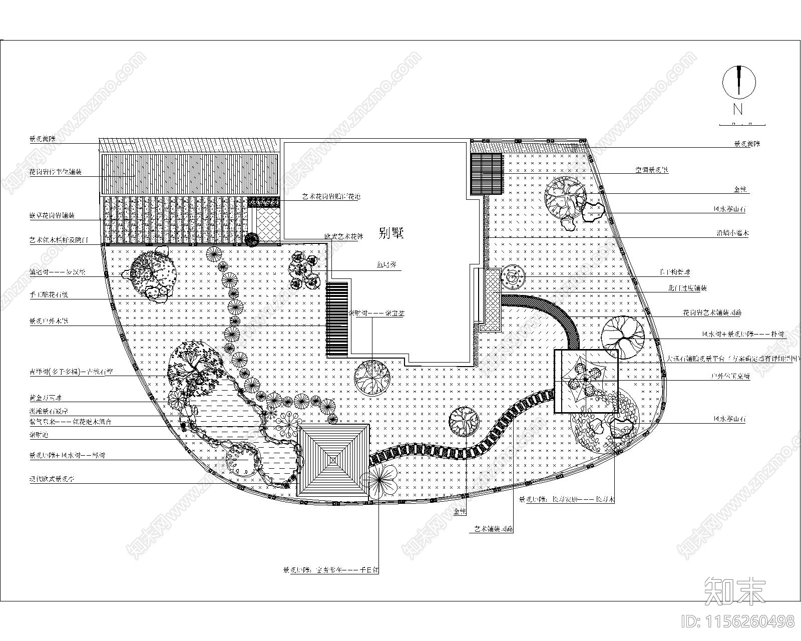 别墅景观设计方案cad施工图下载【ID:1156260498】