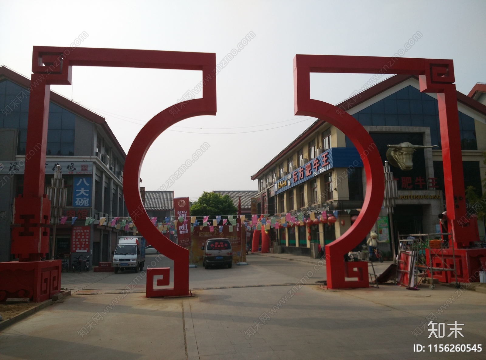 商业街门楼门框精神堡垒详图施工图下载【ID:1156260545】