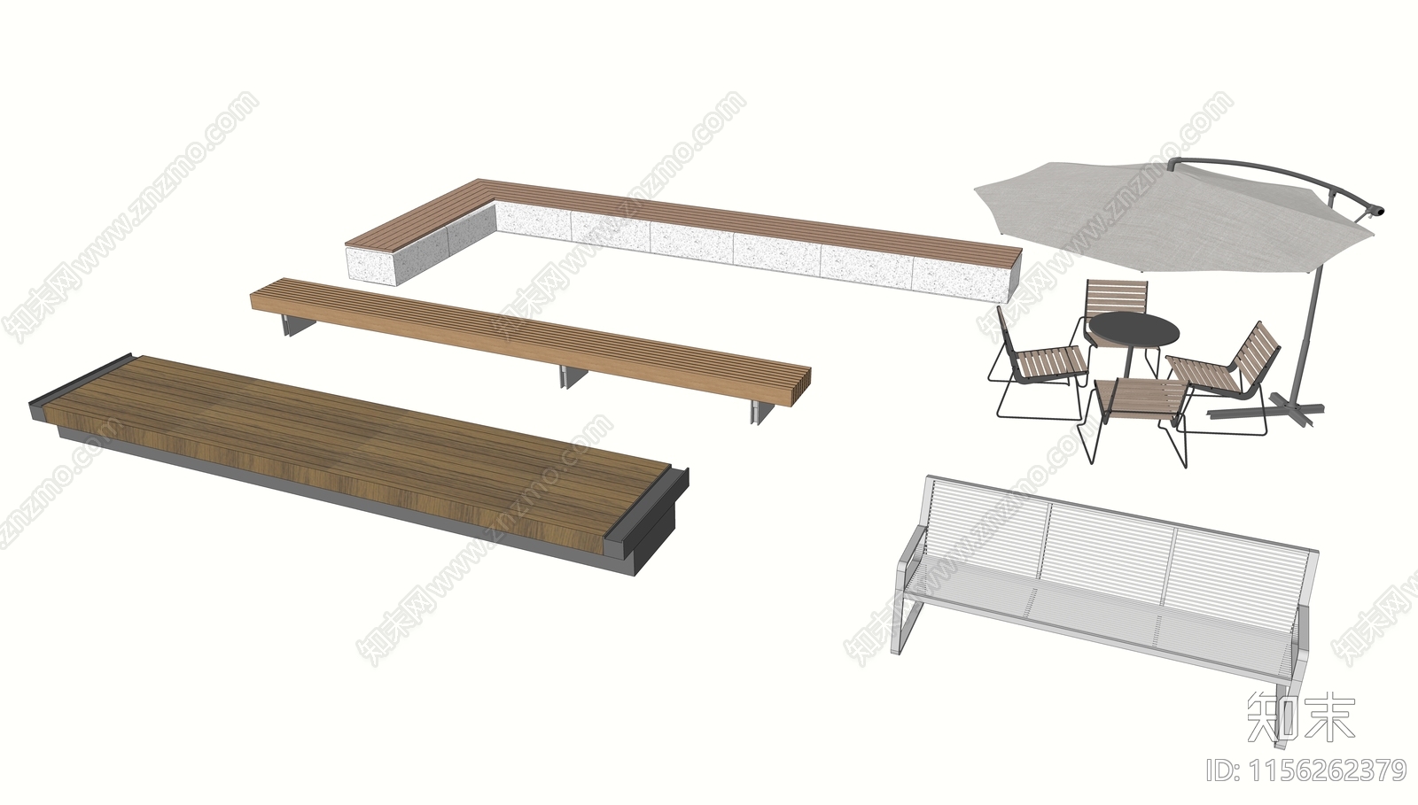 现代特色景观座椅SU模型下载【ID:1156262379】