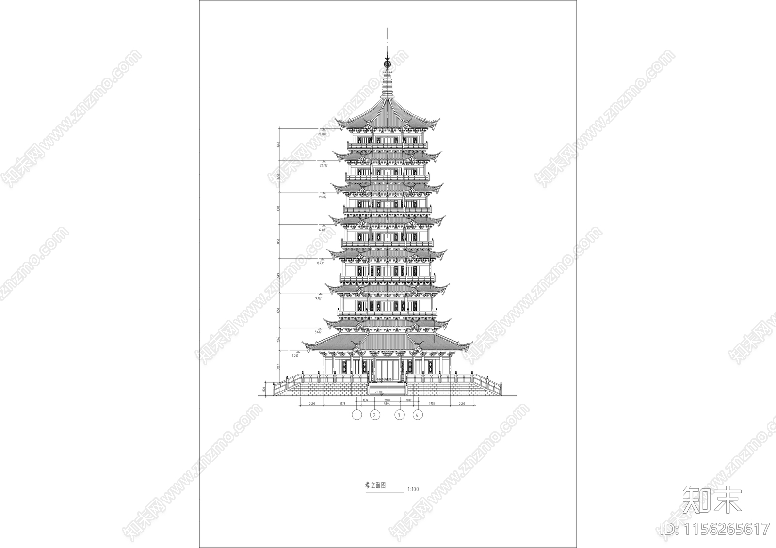 100套中国古代建筑cad施工图下载【ID:1156265617】