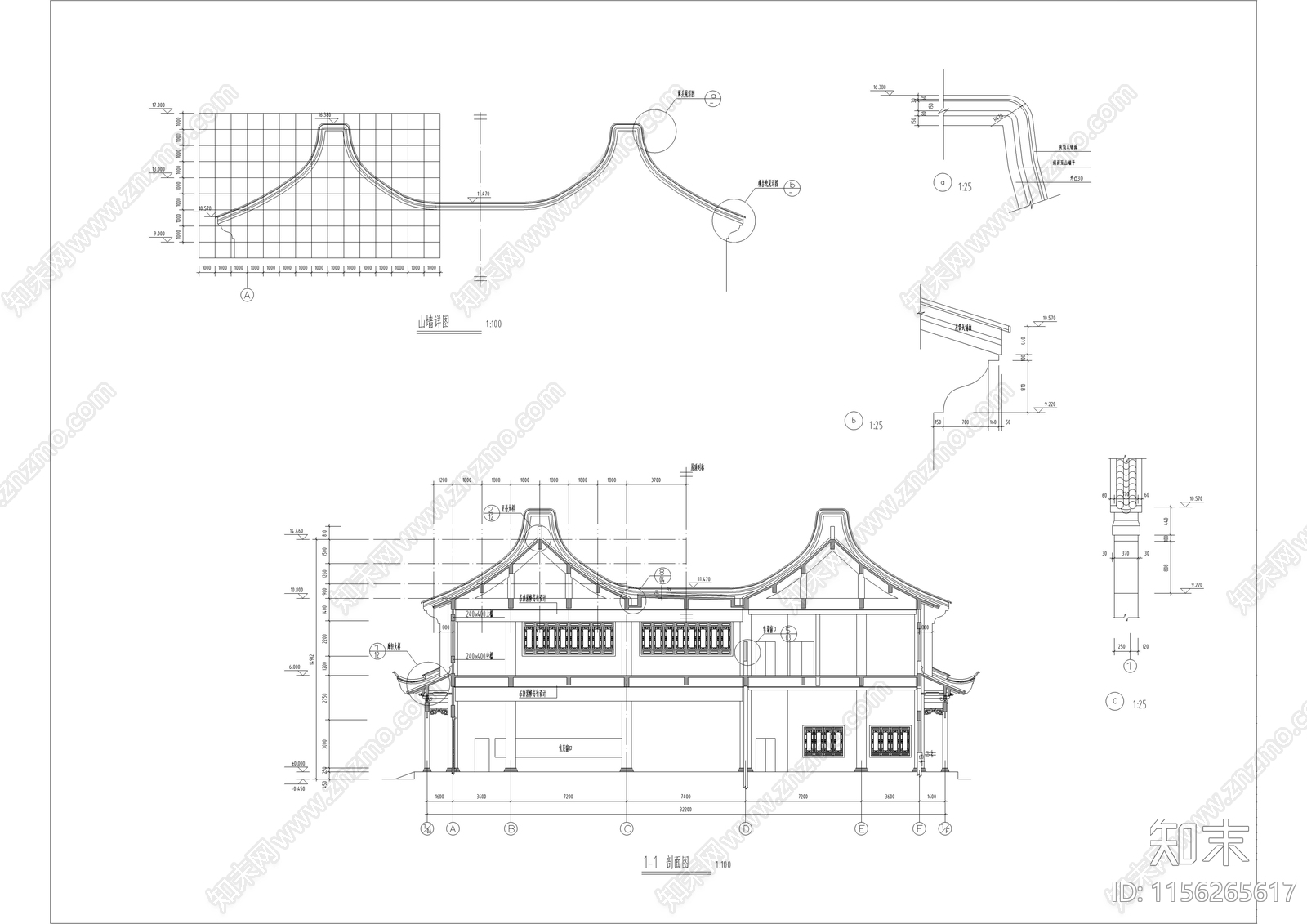 100套中国古代建筑cad施工图下载【ID:1156265617】