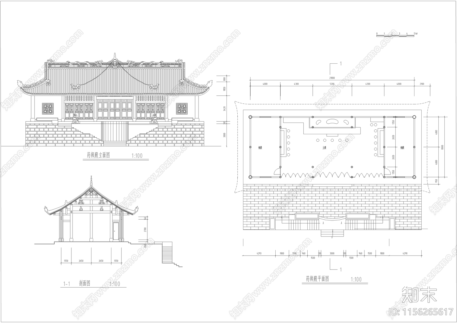 100套中国古代建筑cad施工图下载【ID:1156265617】