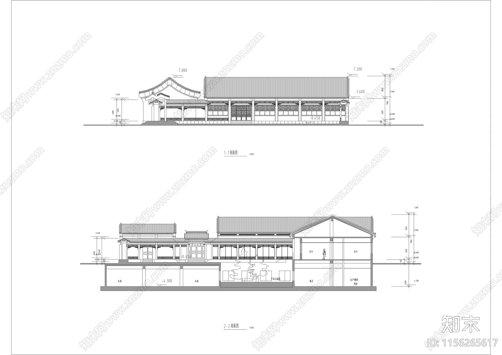 100套中国古代建筑cad施工图下载【ID:1156265617】