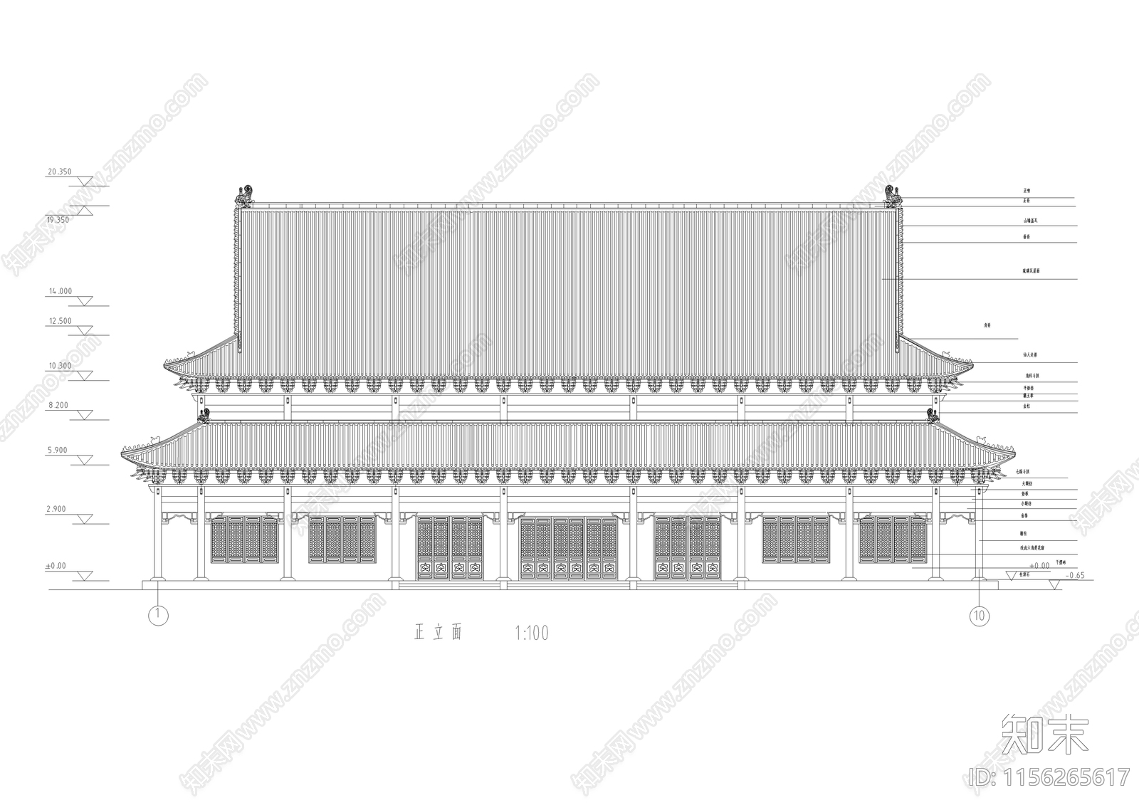 100套中国古代建筑cad施工图下载【ID:1156265617】