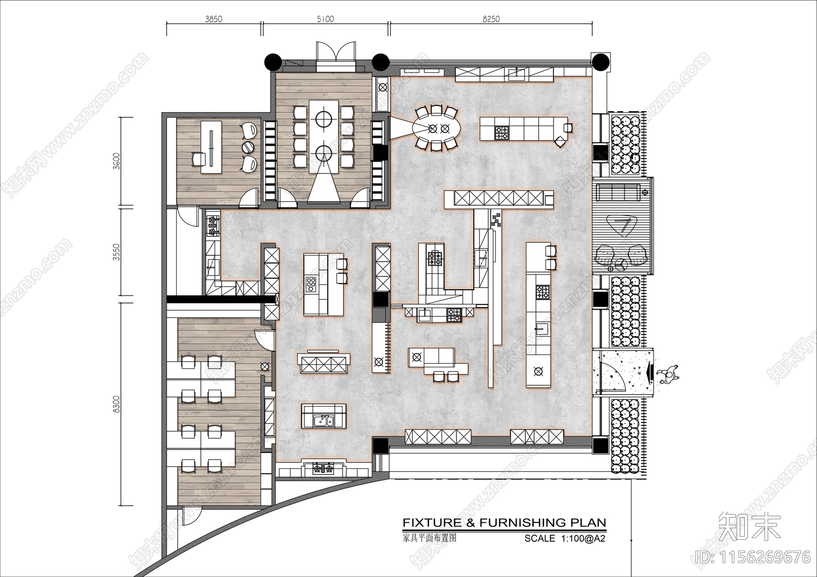 300㎡全屋定制设计展厅平面布置图施工图下载【ID:1156269676】