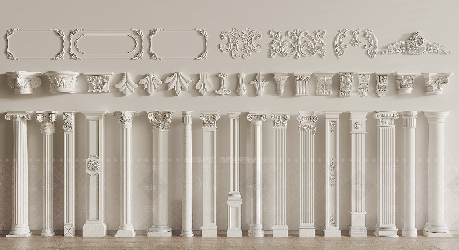 欧式古典罗马柱3D模型下载【ID:1156270754】