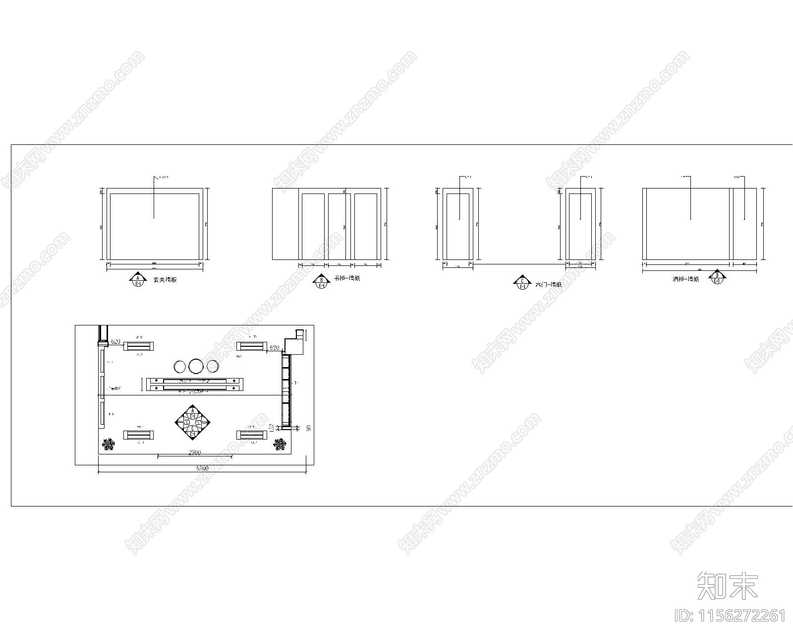 黄冈展厅装修图cad施工图下载【ID:1156272261】