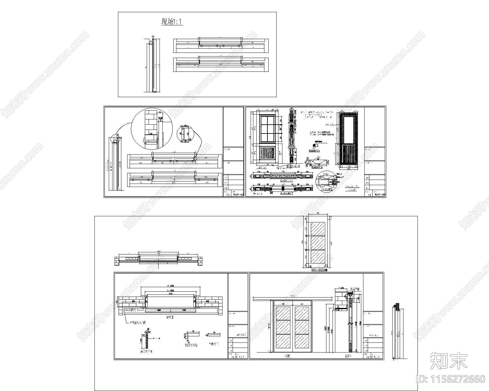 双侧外挂移门工艺图cad施工图下载【ID:1156272660】