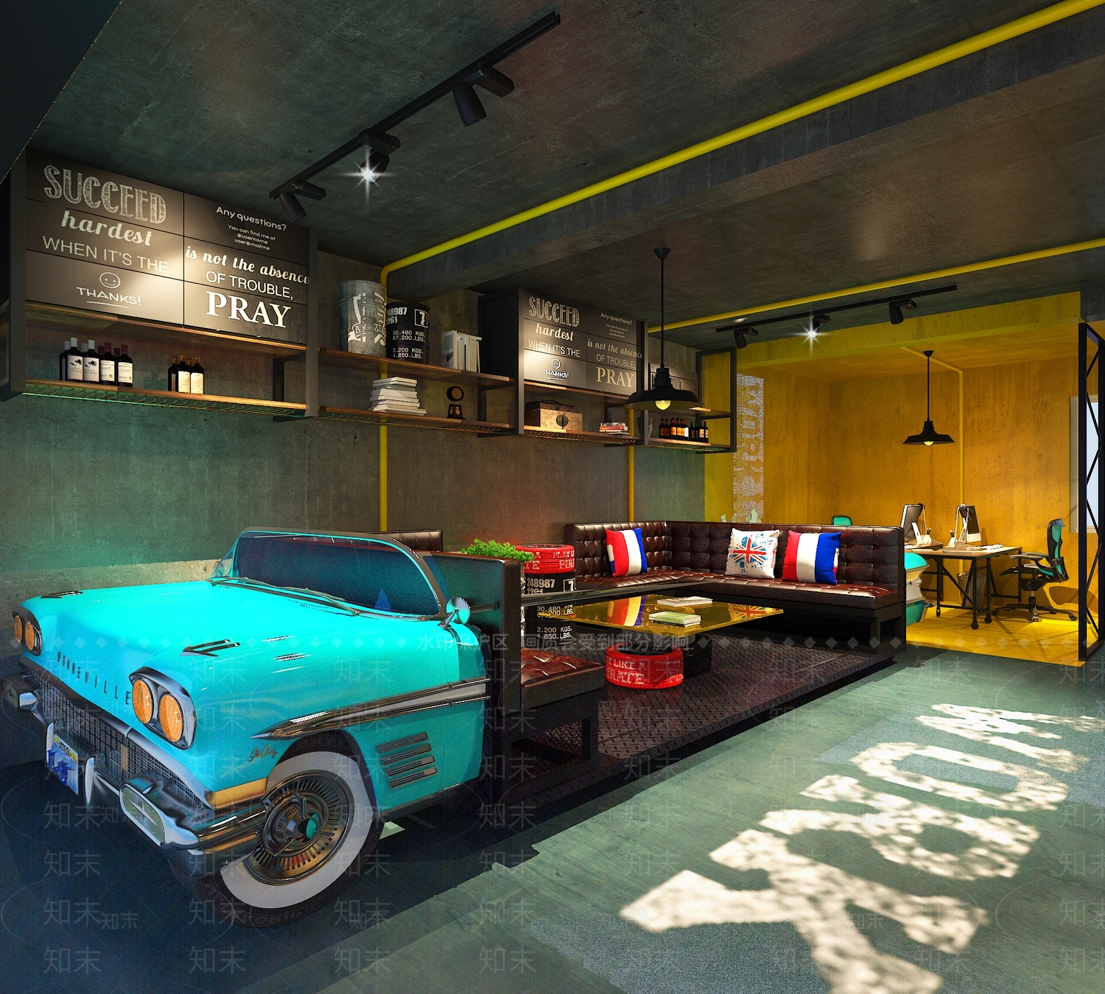 工业风办公室3D模型下载【ID:1156282649】