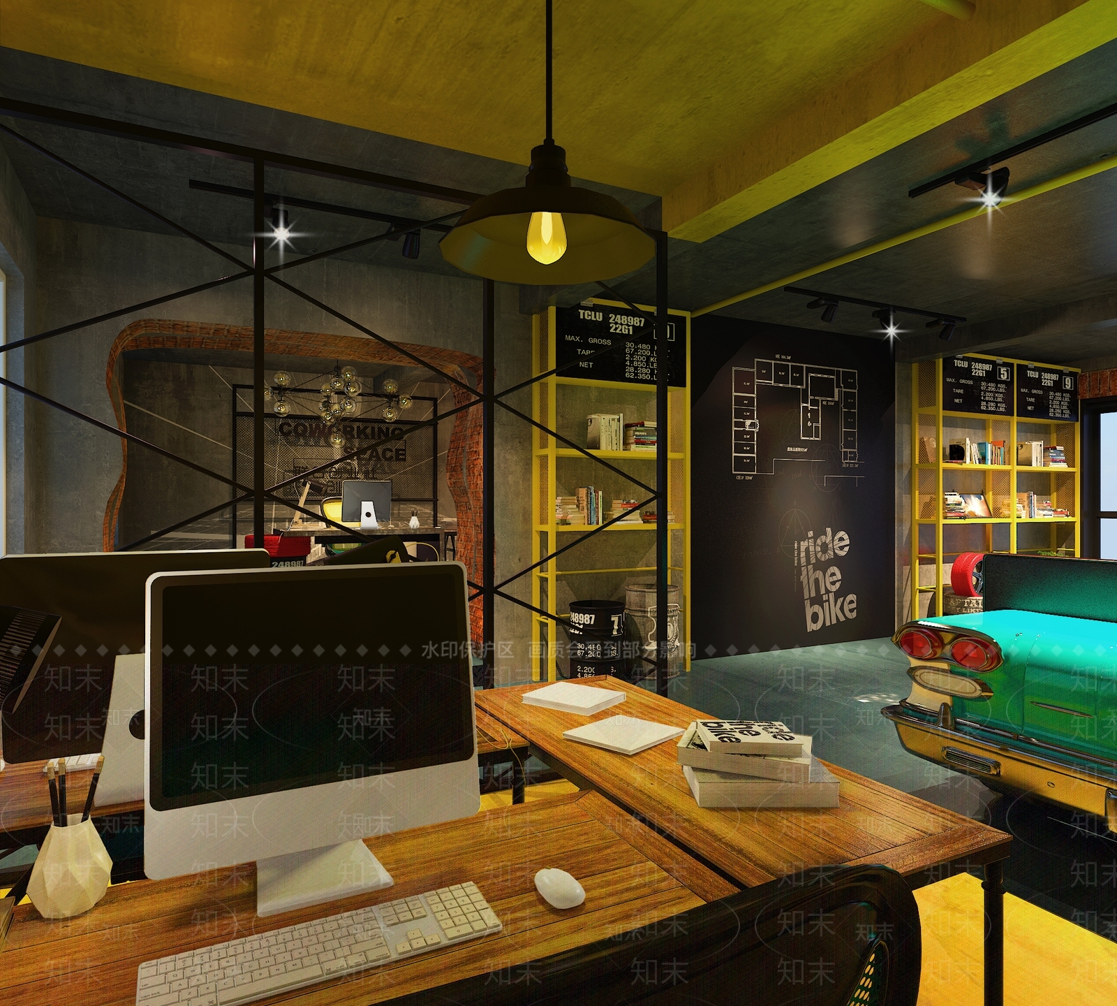 工业风办公室3D模型下载【ID:1156282649】