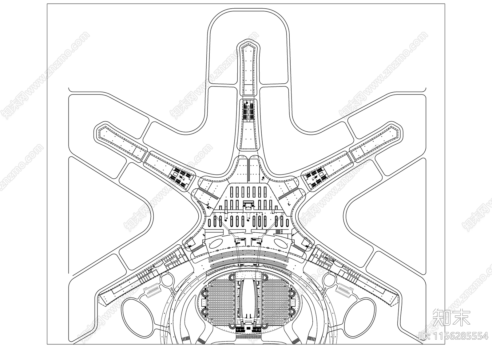 航站楼cad施工图下载【ID:1156285554】