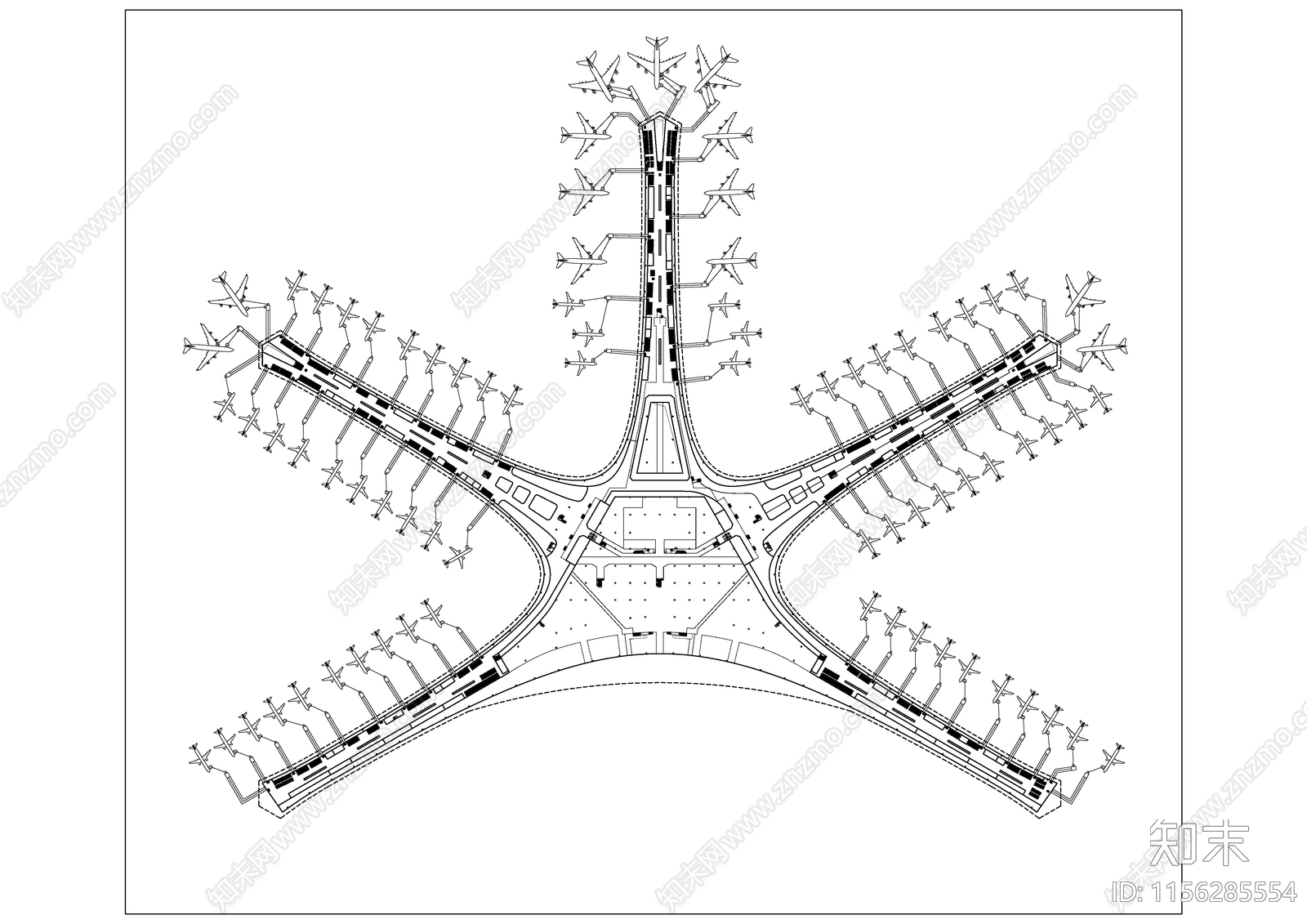 航站楼cad施工图下载【ID:1156285554】