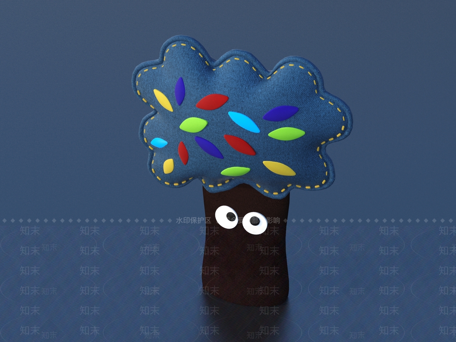 现代卡通树玩偶3D模型下载【ID:1156285144】