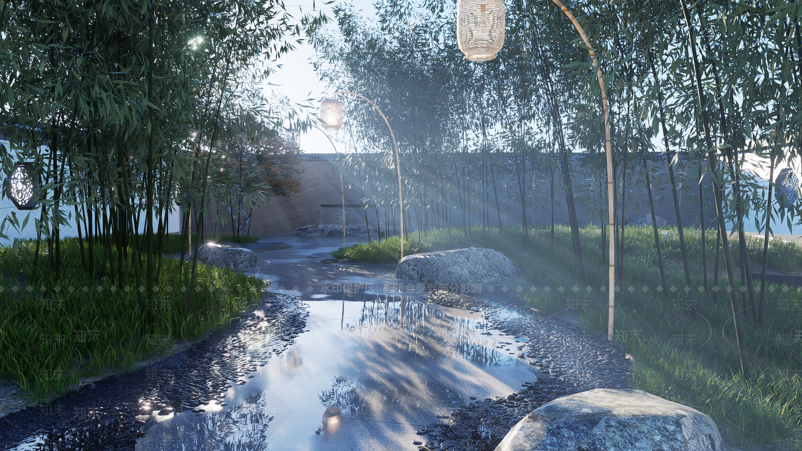 现代景观小路SU模型下载【ID:1156288453】