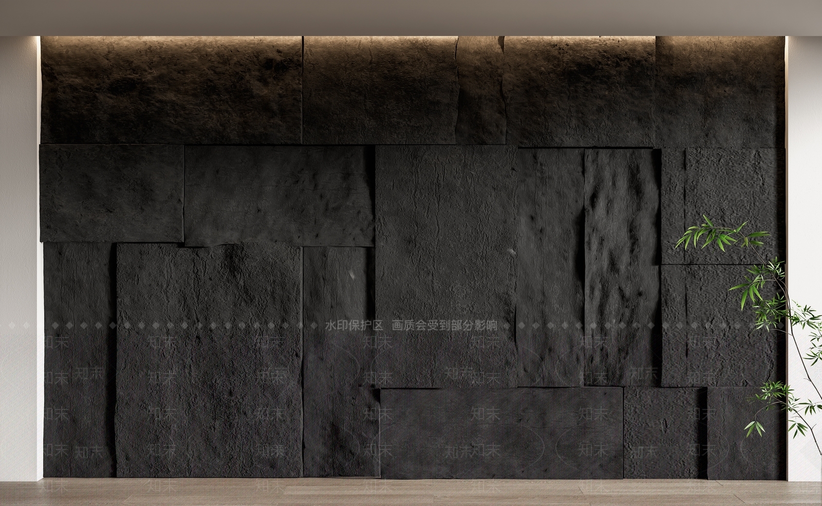 现代毛石背景墙3D模型下载【ID:1156288573】