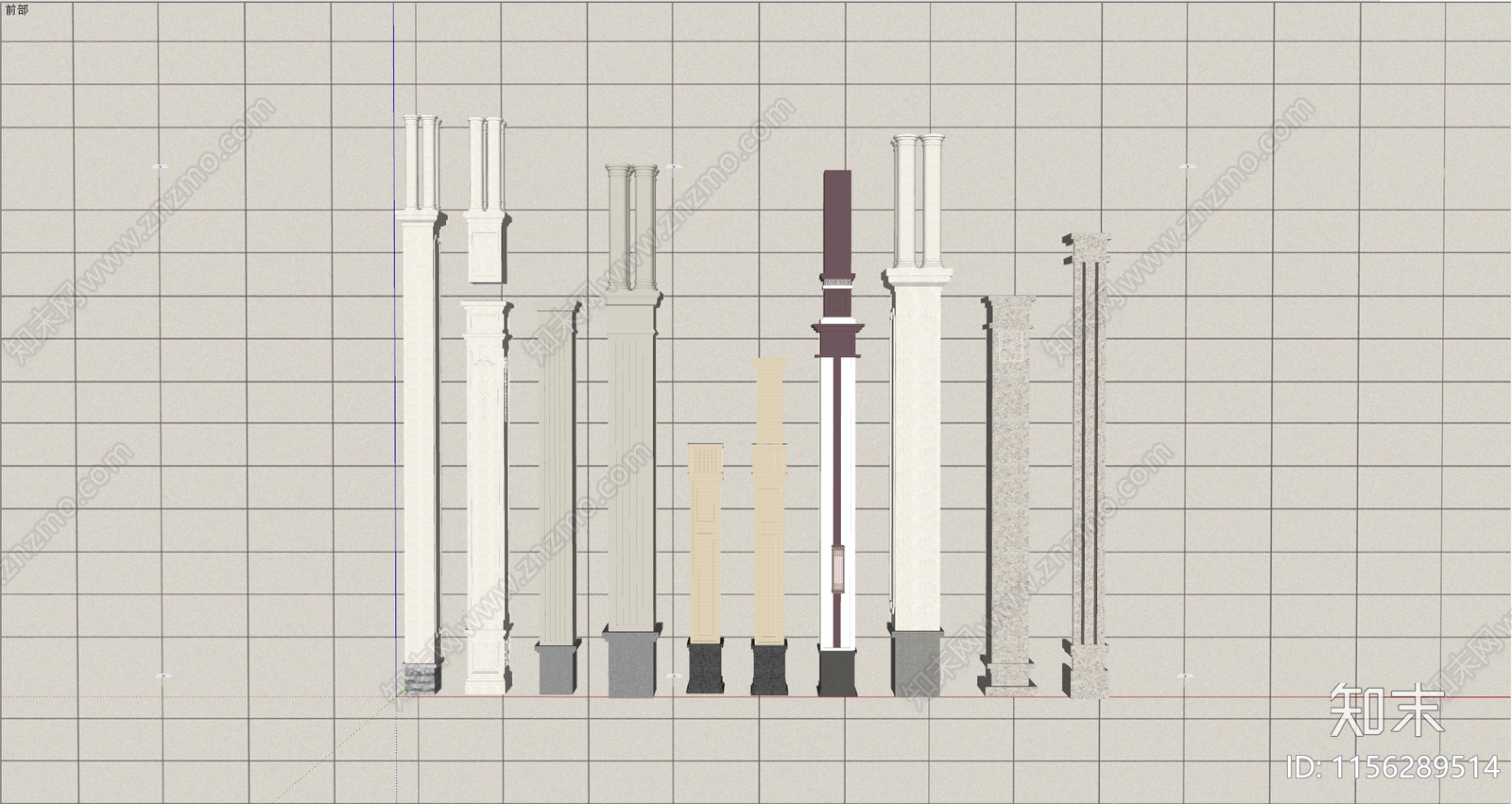 欧式柱子合集SU模型下载【ID:1156289514】