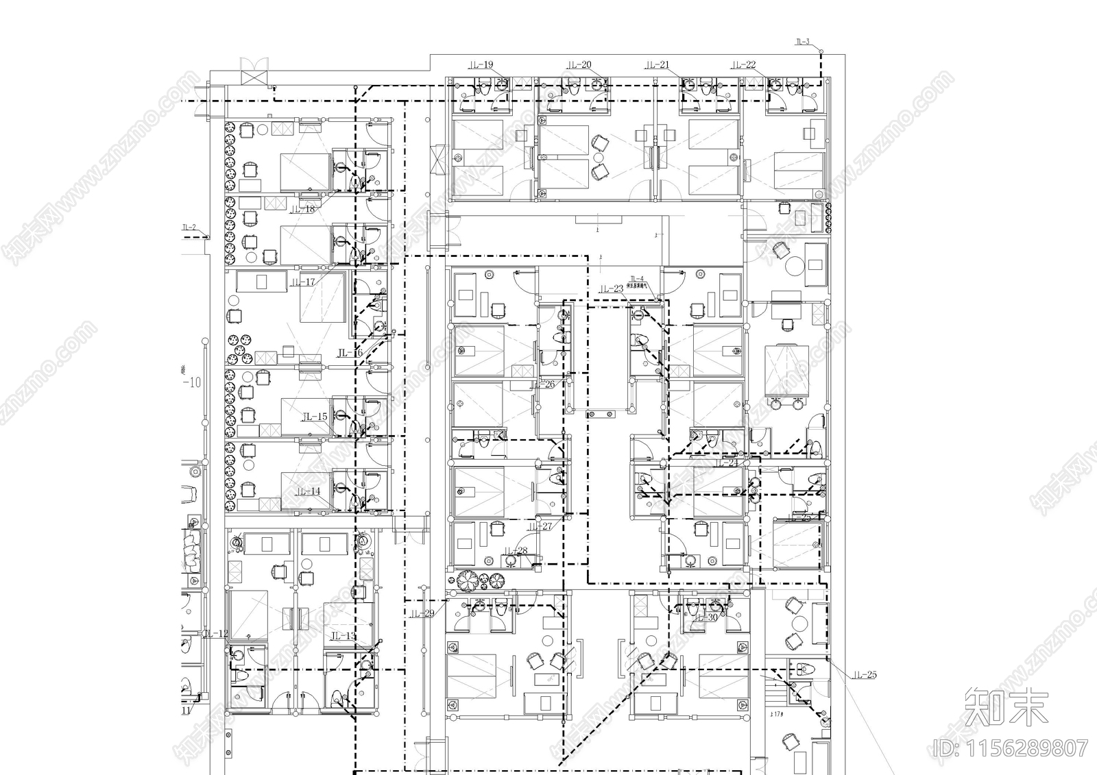 中式民宿酒店给排水施工图下载【ID:1156289807】