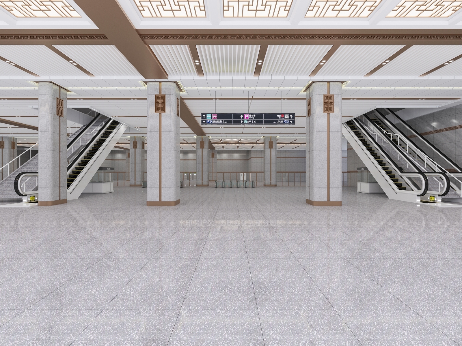 新中式火车站3D模型下载【ID:1156293298】