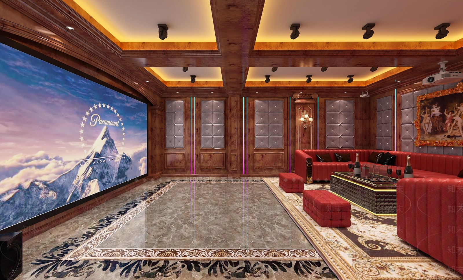 欧式古典影音室3D模型下载【ID:1156295521】