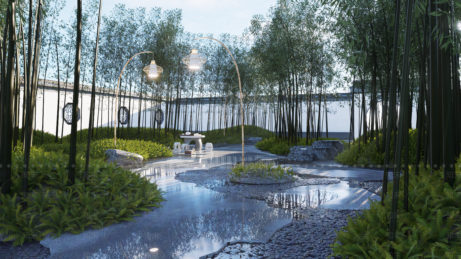 中式景观小径SU模型下载【ID:1156614267】